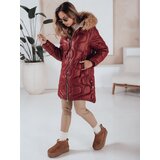 DStreet Kurtka damska zimowa VIRELIA pikowana z kapturem bordowa | shoptok.hr