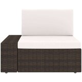  7-dijelna vrtna garnitura od poliratana s jastucima smeđa - 3x kutna + 3x srednja + stol 1 | shoptok.hr