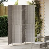 vidaXL Pregrada 4 Panoa Sklopiva Siva 195x180 cm Poli Ratan | shoptok.hr