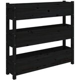 Maison Chic Visoka greda - Greda - Cvetlični Lonec črna 112x25x104,5 cm trdna borovina, (21790015) | Shoptok.si