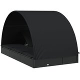 LEŽAJ Ležaj za sunčanje za 2 osobe crni 211 x 112 x 140 cm poliratan | shoptok.hr