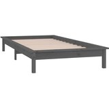  LED okvir kreveta sivi 90 x 190 cm mali od masivnog drva | shoptok.hr