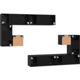 vidaXL Set TV komoda s pohranom s vratima 8 pcs Crni hrast | shoptok.hr