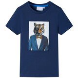 vidaXL Otroška majica s kratkimi rokavi temno modra 140 | Shoptok.si
