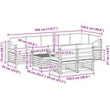  Setovi sofa s jastukom 9 pcs Bijela i krem Čvrsto drvo akacije | Eponuda.com