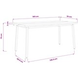  Stol za blagovanje s prirodnim rubom 160 x 70 x 75 cm Prirodna | shoptok.hr