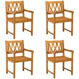  Vrtne stolice 4 pcs Prirodna Čvrsto drvo akacije | shoptok.hr