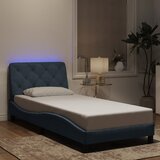 Furnova Posteljni okvir z LED lučkami temno siv 90x190 cm žamet, (21935273) Cene
