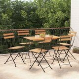  7-dijelni sklopivi bistro set masivno bagremovo drvo i čelik | shoptok.hr