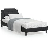 vidaXL Posteljni okvir z vzglavjem črn 80x200 cm umetno usnje | Shoptok.si