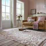 Flair Rugs Krem ručno rađen vunen tepih 120x170 cm Tania Floral – | shoptok.hr