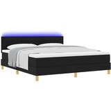  LED Box Spring Krevet s LED trakama Crna 180 x 200 cm tkanina | shoptok.hr