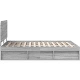  Konstrukcija postelje z vzglavjem Siva Sonoma 150 x 200 cm, (5000102850) | Shoptok.si