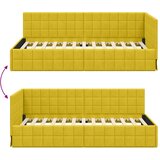  Kutni okvir kreveta s uzglavljem Žuta 90 cm x 200 cm Baršun | shoptok.hr