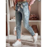DStreet Spodnie damskie jeansowe slim fit z paskiem FLORETTA niebieskie cijene