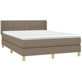  Krevet s oprugama i madracem smeđesivi 140 x 190 cm od tkanine | shoptok.hr