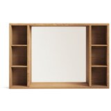 Kave Home Zidni/s ogledalom kupaonski ormarić od masivne tikovine u prirodnoj boji 100x65 cm Parana – Cijene