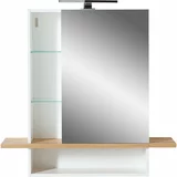 Germania Bela viseča kopalniška omarica z ogledalom v hrastovem dekorju 90x91 cm Novolino - Germania