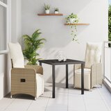 vidaXL Set od 3 komada vrtne blagovaonice s jastučićima Bež Poli ratan | shoptok.hr