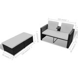 Poli 4-dijelna vrtna garnitura od poliratana s jastucima crna | shoptok.hr