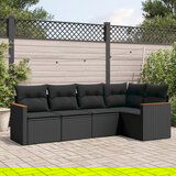  The Living Store Vrtna sedežna garnitura 5-delna z blazinami črn poli ratan - Vrtna Sedežna Garniture, (21475059) | Shoptok.si