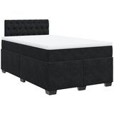 vidaXL Box spring postelja z vzmetnico črna 120x190 cm žamet, (21310732) Cene