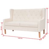  2-dijelni set sofa od tkanine krem bijeli | shoptok.hr