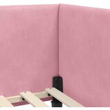  Kutni okvir kreveta Ružičasta 100 cm x 200 cm Baršun | shoptok.hr