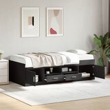  Dnevni krevet s ladicama bez madraca crni 100 x 200 cm | shoptok.hr