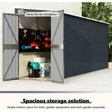  Zidno vrtno spremište antracit 118 x 382 x 178 cm čelično | shoptok.hr