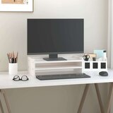 vidaXL stalak za monitor bijeli 50 x 24 x 16 cm od masivne borovine | shoptok.hr