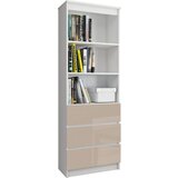 AKORD OFISNA POLICA R 60 cm CLP 3 PREDALI 2 POLICE BELO / KAPUČINO SJAJ, (21714219) Cene