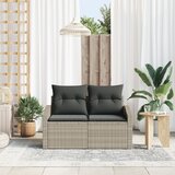vidaXL 2-Sjedalni Vrtni Kauč s Jastucima Sivi Poly Rattan Cijene