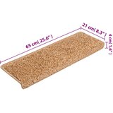  Prostirke za stepenice 15 kom 65x21x4 cm bež pravokutni rub | shoptok.hr
