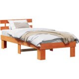  Krevetna konstrukcija s uzglavljem Voskasti smeđi 90x190 cm Čvrsto drvo bor | shoptok.hr