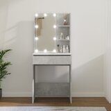 vidaXL toaletni stolić s led svjetlima siva boja betona 60x40x140 cm Cijene