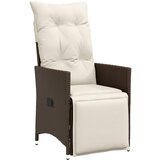 Maison Chic Nastavljiv Vrtni Stoli - Stol za vrt z blazino rjav poli ratan JS50, (21877565) | Shoptok.si