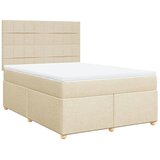  Krevet s oprugama i madracem krem 140x200 cm od tkanine | shoptok.hr