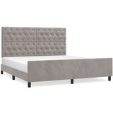  Za krevet s uzglavljem svjetlosivi 160x200 cm baršunasti | shoptok.hr