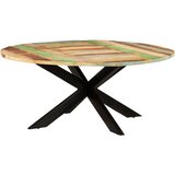  Blagovaonski stol okrugli 175 x 75 cm masivno obnovljeno drvo | shoptok.hr