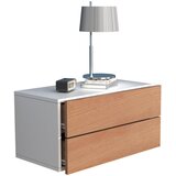 MID.YOU NOČNA OMARICA, bela, medeni hrast | Shoptok.si