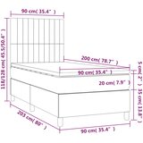  s oprugama i madracem krem 90 x 200 cm od tkanine | shoptok.hr