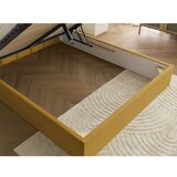 Bobochic Paris Senf žuti tapecirani bračni krevet s prostorom za odlaganje s podnicom 160x200 cm Badja – | shoptok.hr