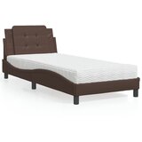  The Living Store Postelja z vzmetnico rjava 90x200 cm umetno usnje - Postelja, (21445854) | Shoptok.si