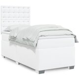 vidaXL Box spring postelja z vzmetnico bel 100x200 cm umetno usnje Cene