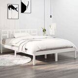  Posteljni okvir bel iz trdnega lesa 120x190 cm 4FT, (20905678) | Shoptok.si