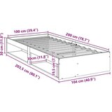 vidaXL Dnevni krevet bez madraca 100x200 cm puno drvo bor | shoptok.hr