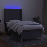  Box spring postelja z vzmetnico LED temno siva 90x200 cm blago, (20789206) | Shoptok.si