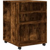 VidaXL Bočni stolić s kotačima boja dimljenog hrasta 55x60x78cm drveni Slike