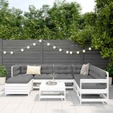  8-dijelni set vrtnih sofa bijeli od masivne borovine | shoptok.hr